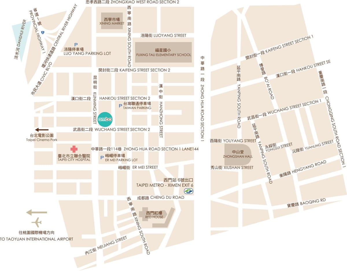 Taipei ximending خريطة