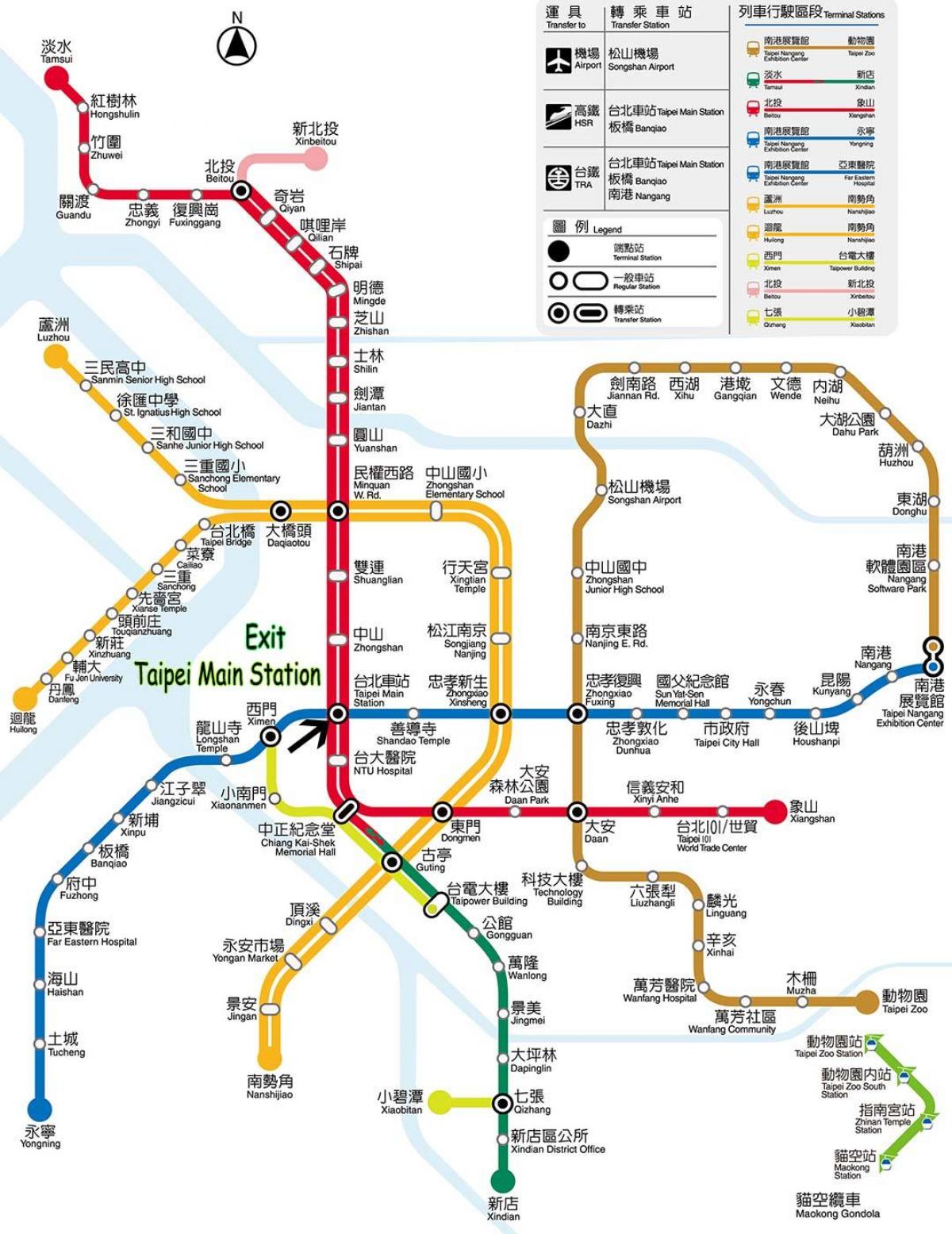 خريطة تايبيه محطة الحافلات