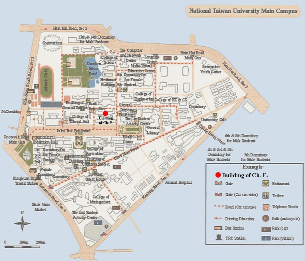 جامعة تايوان الوطنية خريطة الحرم الجامعي