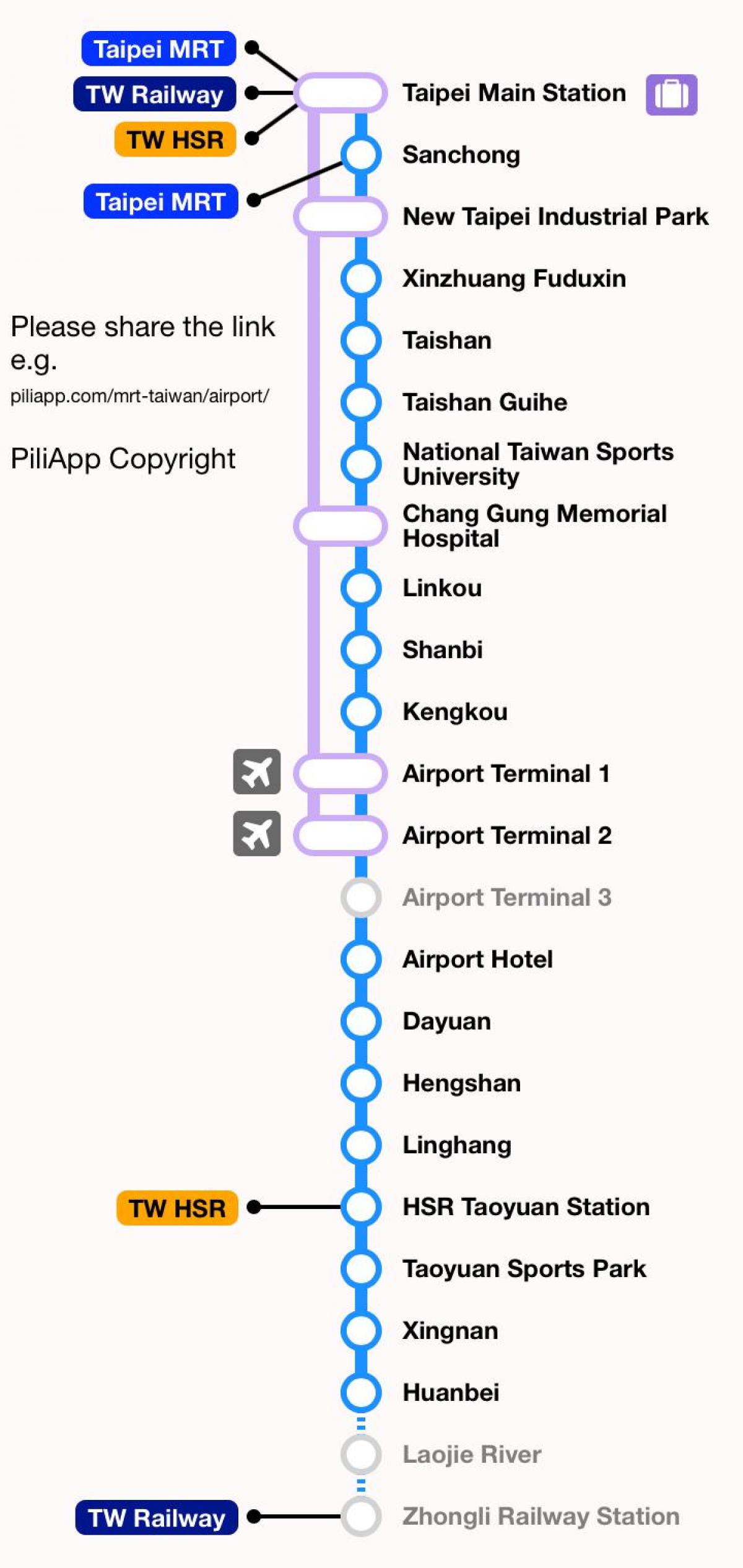 تايبيه خريطة مطار تاويوان